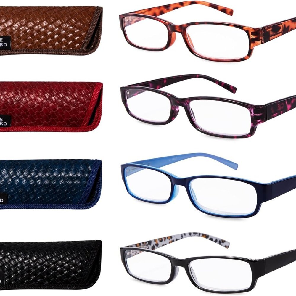 Readers 4 Pack of Thin and Elegant Womens Reading Glasses with Beautiful Pattern